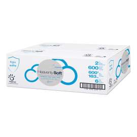 Heavenly Soft Paper Towel, 2-Ply, 7.6" x 12", White, 600 Sheets/Roll, 6 Rolls/CT