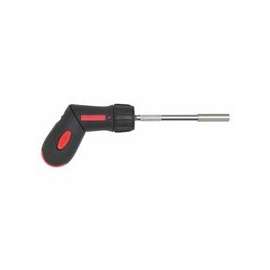 2Position Ratchet Screwdriver w/LED Light, 4.5", T15-T27/Phillips 1-2, Black/Red