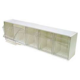 5 Unit 24" WHT Tilt Bin