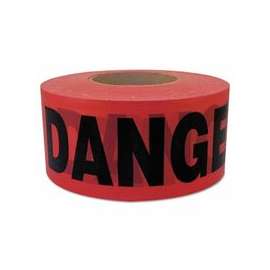 Barricade Tape, 3 in x 1,000 ft, Red, Danger