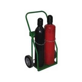 Small & Medium Cylinder Carts, Holds 2 Cylinders, 8 in Semi-Pneumatic Wheels