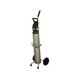 Medical Series Carts, Holds D or E Cylinder, 6 in Polyolefin Wheels