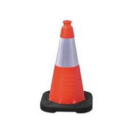 Enviro Cones, 18 in, 3 lb, 1 - 6" Reflective Collar, LDPE, Orange