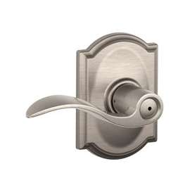 Schlage Accent Series F40VACC619CAM Privacy Lever, Solid Brass, Satin Nickel