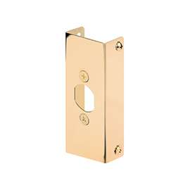 Defender Security U 9567 Door Edge Reinforcer, 1-3/4 in Thick Door, Solid Brass, Brass, 4-1/2 in H, 1 in W