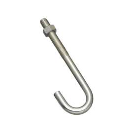 National Hardware 2195BC Series N232-959 J-Bolt, 3/8 in Thread, 5 in L, 225 lb Working Load, Steel, Zinc