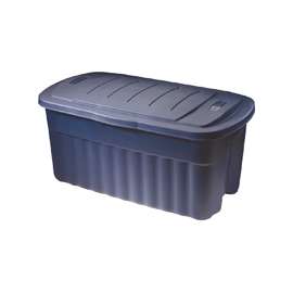 Rubbermaid RMRT400001 Storage Container, Polyethylene, Dark Indigo, 36.9 in L, 21.3 in W, 18.3 in H