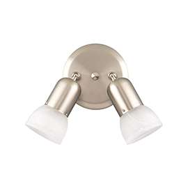 CANARM ICW9251 Track Lighting Fixture, 2-Lamp, Alabaster Glass, Brushed Pewter