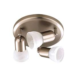 CANARM ICW9351 Track Lighting Fixture, 3-Lamp, Alabaster Glass, Brushed Pewter