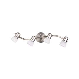 CANARM IT9451 Track Lighting Fixture, 4-Lamp, Alabaster Glass, Brushed Pewter