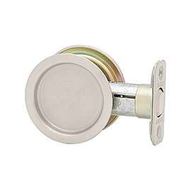 Kwikset 33415A RND Pocket Door Lock, Antique Nickel, 2-3/8 in Backset
