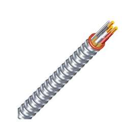 Southwire Duraclad 55278521 Armored Cable, 14 AWG Cable, 3 -Conductor, Copper Conductor, THHN/THWN Insulation