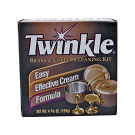 Twinkle 525105 Brass and Copper Cleaning Kit, 4.4 oz, Paste, Lemon, Greenish Yellow