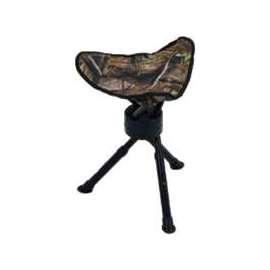AMERISTEP 3RG1A015 Tripod Swivel Stool, 16 - 19 in H Adjustable Leg, 200 lb Capacity, Fabric, Camouflage/Green