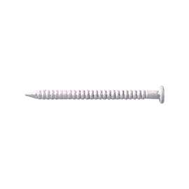 ProSource NTP-158-PS Panel Nail, 16D, 1 in L, Steel, Painted, Flat Head, Ring Shank, White