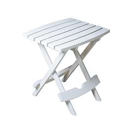 Adams Quik-Fold 8500-48-3735 Side Table, Rectangular, Polypropylene, White