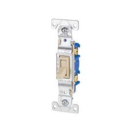 Eaton Wiring Devices 1301V Toggle Switch, 15 A, 120 V, Polycarbonate Housing Material, Ivory