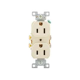 Eaton Wiring Devices CR15LA Duplex Receptacle, 2 -Pole, 15 A, 125 V, Side Wiring, NEMA: 5-15R, Light Almond