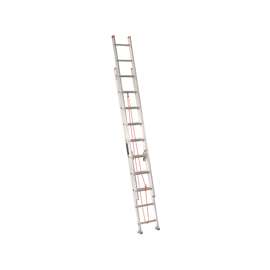Louisville L-2324-20 Extension Ladder, 240 in H Reach, 200 lb, 1-1/2 in D Step, Aluminum