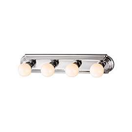 Boston Harbor 046044-CHROME Vanity Bar Fixture, 100 W, 4-Lamp, G Lamp, Steel Fixture, Polished Chrome Fixture