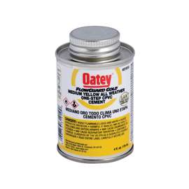 Oatey 31911 Solvent Cement, 8 oz Can, Liquid, Yellow