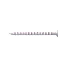 ProSource NTP-162-PS Panel Nail, 15D, 1-5/8 in L, Steel, Painted, Flat Head, Ring Shank, White