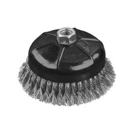 DeWALT DW4916 Wire Cup Brush, 3 in Dia, 5/8-11 Arbor/Shank, 0.02 in Dia Bristle, 1-1/8 in L Bristle Trim
