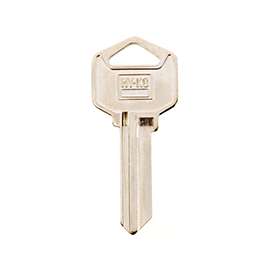 HY-KO 11010EZ1 Key Blank, Brass, Nickel, For: LSDA Cabinet, House Locks and Padlocks