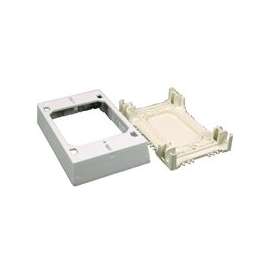 Wiremold NMW NMW35 Outlet Box, 1 -Gang, 0 -Knockout, Plastic, White, Wall Mounting
