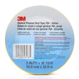 General Purpose Vinyl Tapes, 2 in x 36 yd, 5 mil, Yellow