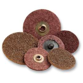 Scotch-Brite Roloc Discs, 2 in, 25,000 rpm, Aluminum Oxide, Brown