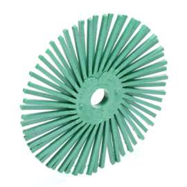 Scotch-Brite Radial Bristle Brushes, 3 in Dia, 3/8 in Arbor, Ceramic