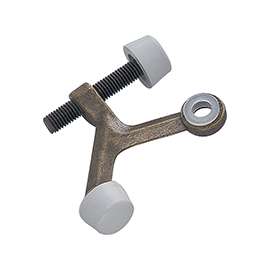 Prosource H20-B021-PS Light-Duty Hinge Pin Door Stop, 2-1/4 in Projection, Die-Cast Zinc & Plastic, Antique Brass