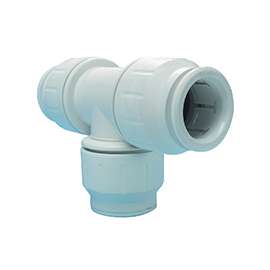Speedfit PEI0228P Union Pipe Tee, 3/4 in, Push-Fit, Polyethylene, White, 80 to 160 psi Pressure