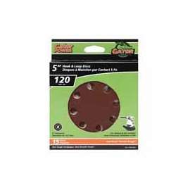 Gator 4141-012 Sanding Disc, 5 in Dia, 120 Grit, Fine, Aluminum Oxide Abrasive, Vented
