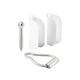 Make-2-Fit PL 8103 Top Hanger and Bottom Latch, Aluminum, Painted, White, For: 3/8 in Screen Frame