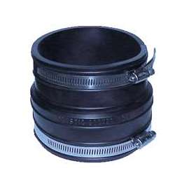 FERNCO P1060-44 Flexible Coupling, 4 in, Socket, PVC, Black, 4.3 psi Pressure