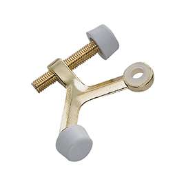 Prosource H20-B020-PS Light-Duty Hinge Pin Door Stop, 2-1/4 in Projection, Die-Cast Zinc & Plastic, Brass