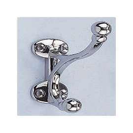 ProSource H-014-CH Coat and Hat Hook, 33 lb, 2-Hook, 1-1/2 in Opening, Zinc, Chrome