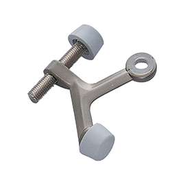 Prosource H20-B023-PS Light-Duty Hinge Pin Door Stop, 2-1/4 in Projection, Die-Cast Zinc & Plastic, Satin Nickel