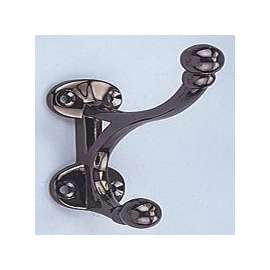 ProSource H-015-BLN Coat and Hat Hook, 33 lb, 2-Hook, 1-1/2 in Opening, Zinc, Nickel