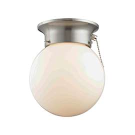 Boston Harbor F3015-3375-BN Ceiling Light Fixture, 0.5 A, 120 V, 60 W, 1-Lamp, A19 or CFL Lamp, Metal Fixture