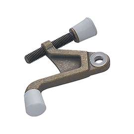 Prosource H20-B031-PS Heavy-Duty Hinge Pin Door Stop, 2-3/4 in Projection, Die-Cast Zinc & Plastic, Antique Brass
