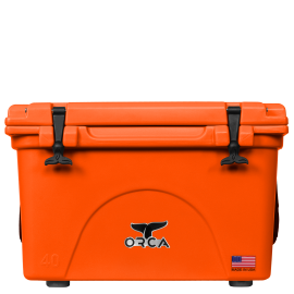 ORCA ORCBZO040 Cooler, 40 qt Capacity, Blaze Orange, Up to 10 days Ice Retention