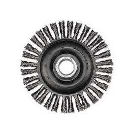 Stringer Bead Twist Knot Wheel, 4 D x 3/16 W, .02 Carbon Steel, 5/8 in-11 Arbor