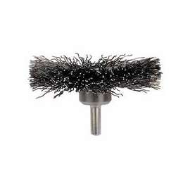 Mounted Crimped Wheel Brushes, Carbon Steel, 20,000 rpm, 3" x 0.014"