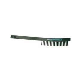 Curved Handle Scratch Brushes, 13 3/4", 3X19 Rows, Carbon Steel Wire, Plastic