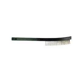 Curved Handle Scratch Brushes, 13 3/4", 3X19 Rows, SS Wire, Plastic Handle