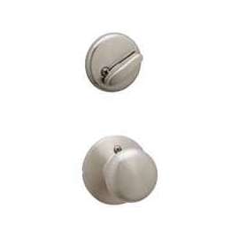 Schlage F Series F59PLY619 Interior Pack, Satin, Knob Handle, 1-5/8 to 2 in Thick Door