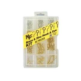 MIDWEST FASTENER 14991 Hook and Eye Kit, Brass/Zinc